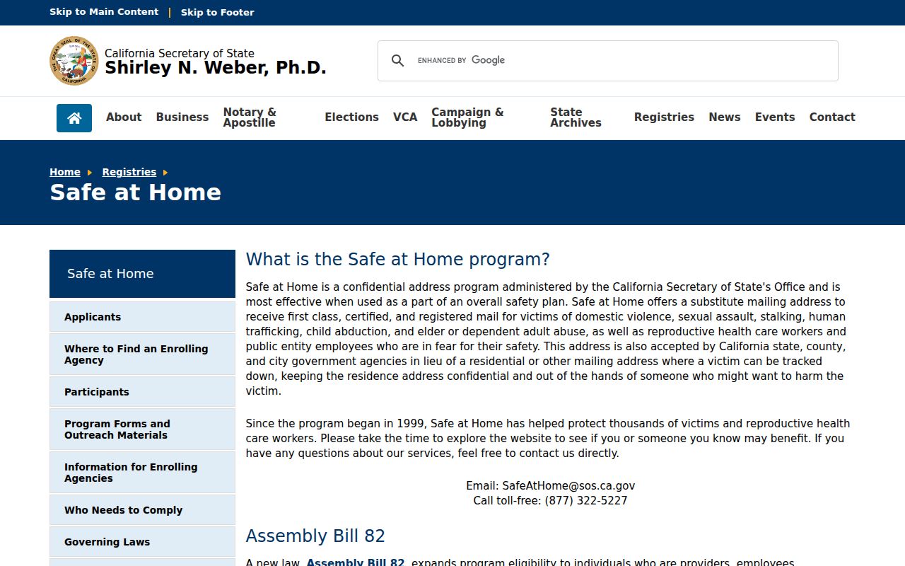 Beaumont voter registration records Safe at Home confidentiality program