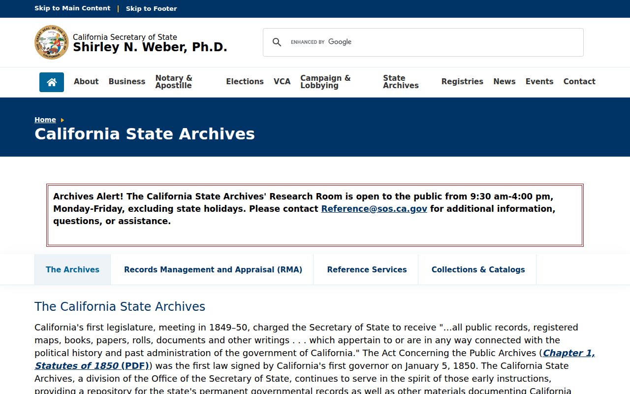 Beaumont voter registration records California State Archives historical voter registers